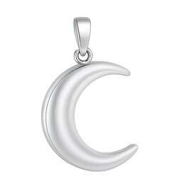 Ashanger Maan zilver 925 inclusief ketting 50 cm (opruiming)