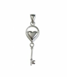 Ashanger Amber zilver 925 Sleutel met hartje