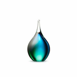 Urn glas druppel klein blauw groen (0,05L)