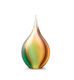 Urn glas druppel klein goud groen (0,05L)