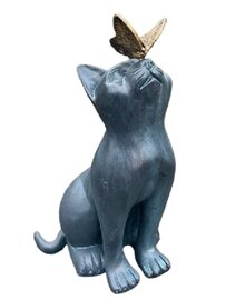 Urn Kat met Vlinder antraciet/brons (0,135L) 