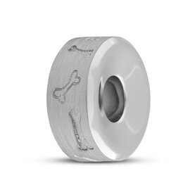 Asbedel Rond met botjes hond zilver 925