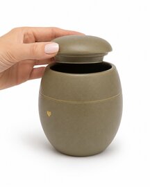 Keramische urn Full of Love taupe (0,6L)