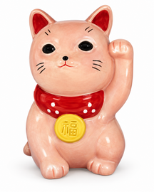 Katten urn Maneki Neko roze (0,82L)